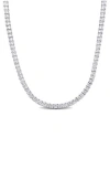 Delmar Sterling Silver Lab Created Sapphire Necklace In White