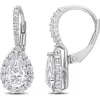 Delmar Sterling Silver Lab Grown Moissanite Lever Back Earrings
