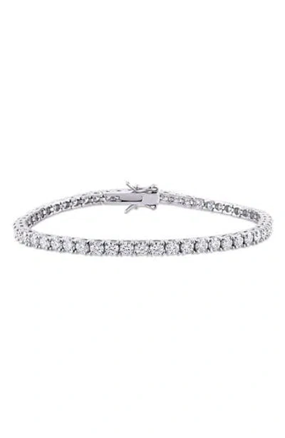 Delmar Sterling Silver Lab Grown Moissanite Tennis Bracelet
