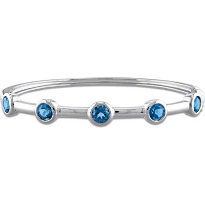 Delmar Sterling Silver London Blue Topaz Bangle