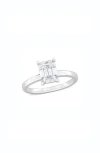 Delmar Sterling Silver Octagon-cut Moissanite Ring In Silver/white