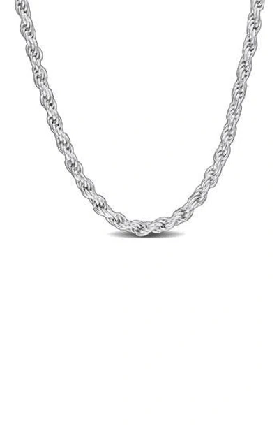 Delmar Sterling Silver Rolo Chain Necklace In Metallic