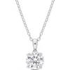 Delmar Sterling Silver Round Lab Created Moissanite Pendant Necklace In Silver