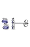 Delmar Tanzanite & White Topaz Stud Earrings In Purple