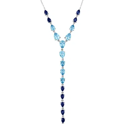 Delmar Teardrop Y Necklace In Blue