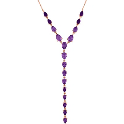 Delmar Teardrop Y Necklace In Purple