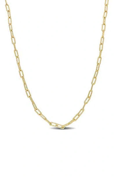 Delmar Textured Paper Clip Chain Necklace In Yellow