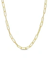 Delmar Textured Paper Clip Chain Necklace In Gold