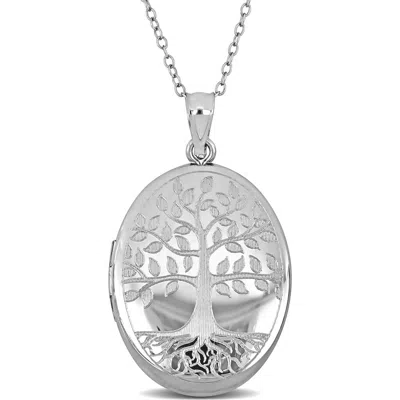 Delmar Tree Of Life Oval Locket Pendant Necklace In Pattern