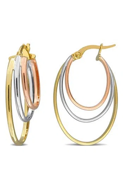 Delmar Triple Layered Hoop Earrings In Gold