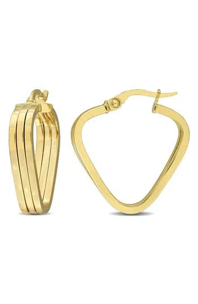 Delmar Triple V-shape Hoop Earrings In Gold