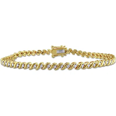 Delmar Twisted Diamond Tennis Bracelet In Gold
