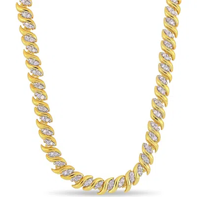 Delmar Twisted Diamond Tennis Necklace In Gold