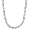 Delmar Twisted Diamond Tennis Necklace In Silver