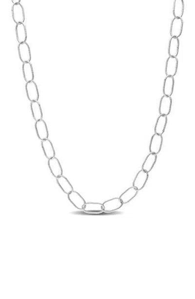 Delmar Twisted Rolo Chain Necklace In Silver