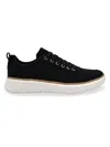 Delo Go Green Men's Canvas Low Top Sneakers In Black