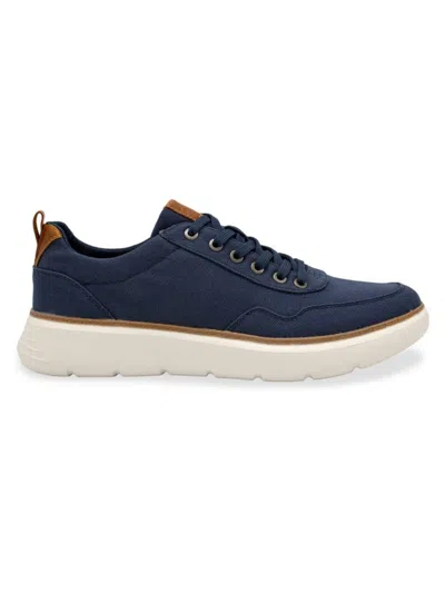 Delo Go Green Men's Canvas Low Top Sneakers In Navy