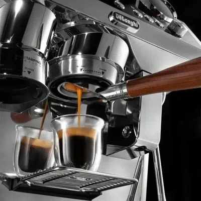 Delonghi Bottomless Coffee & Espresso Portafilter In Silver;brown