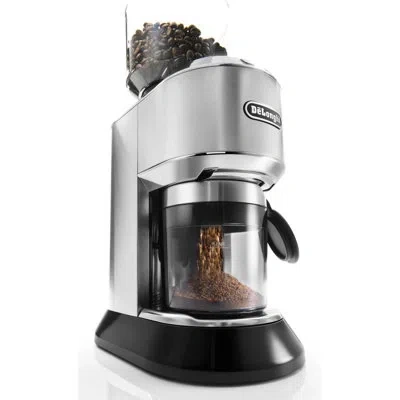 Delonghi Dedica Conical Burr Grinder With Portafilter Attachment, 6.9 X 11.2 X 18.1 Inches, Silver In Silver;black