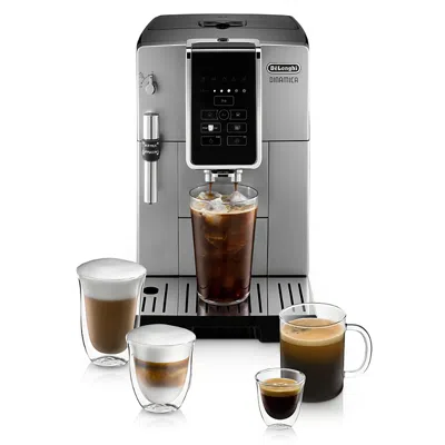 Delonghi De'longhi Dinamica Fully Automatic Coffee And Espresso Machine, With Premium Adjustable Frother In Gray