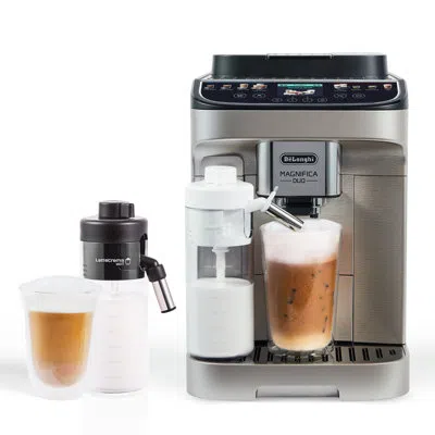 Delonghi Magnifica Duo Fully Automatic Espresso Machine With Grinder & Milk Frother In Stainless Steel
