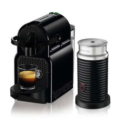 Delonghi Nespresso Inissia Espresso Machine By De'longhi With Aeroccino Milk Frother In Black