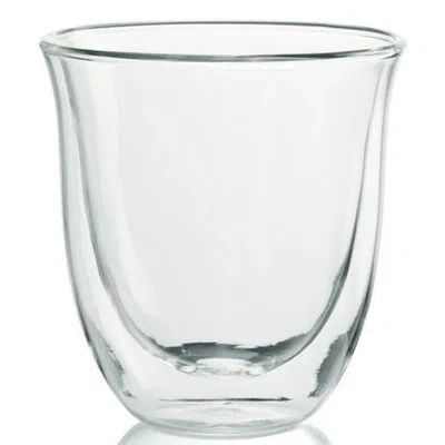 Delonghi Set Of 2 Cappuccino Double Wall Thermal Glasses In Clear
