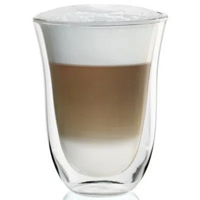 Delonghi Set Of 2 Latte Double Wall Thermal Glasses In Clear