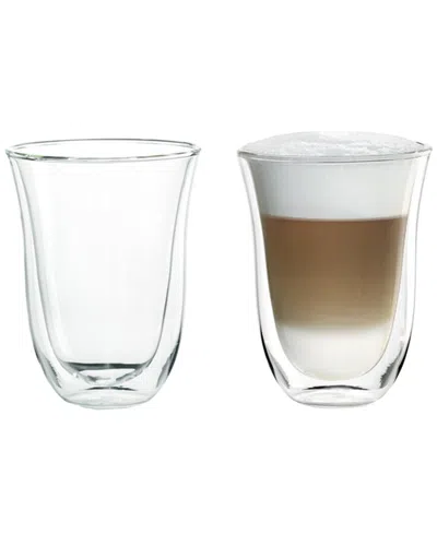Delonghi Set Of Two 7.5oz Latte Glasses In Transparent