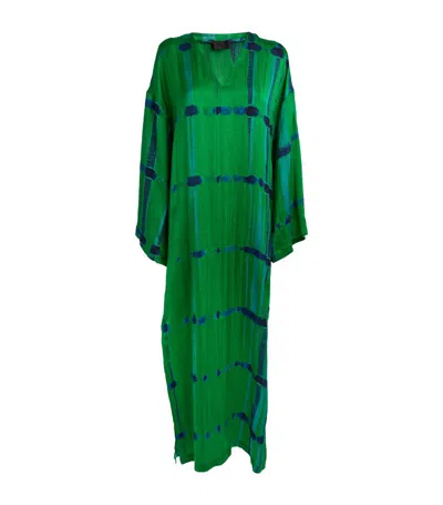Delos Patterned V-neck Maxi Dress In Green