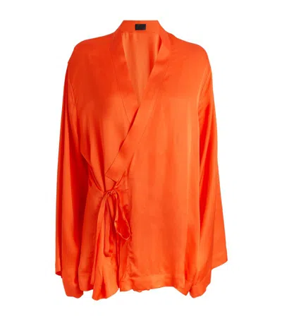 Delos Tao Kimono Jacket In Orange