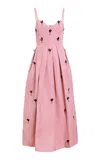 Delphine Annette Faille Midi Dress In Pink