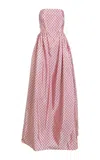 Delphine Audrey Taffeta Gown In Pink