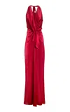 Delphine Ava Silk Gown In Red