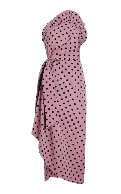 Delphine Charlotte Polka-dot Dress In Pink