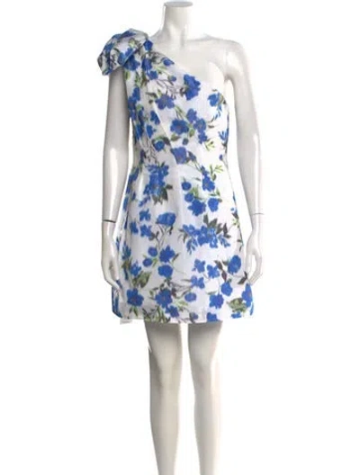 Pre-owned Delphine Floral Print Mini Dress In White