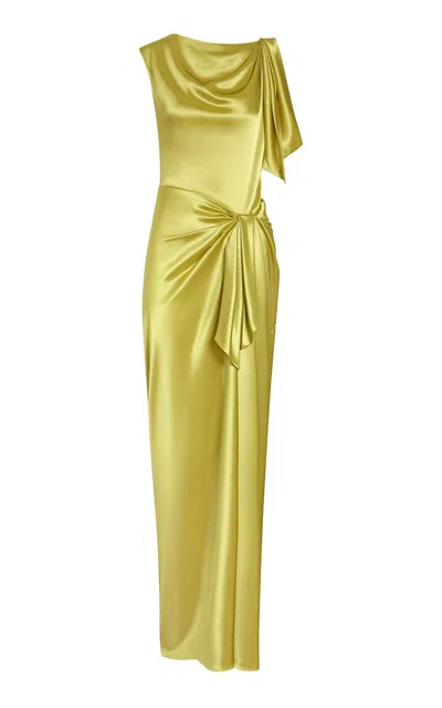 Delphine Florence Satin Charmeuse Gown In Yellow