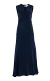 Delphine Laney Silk Dress In Navy