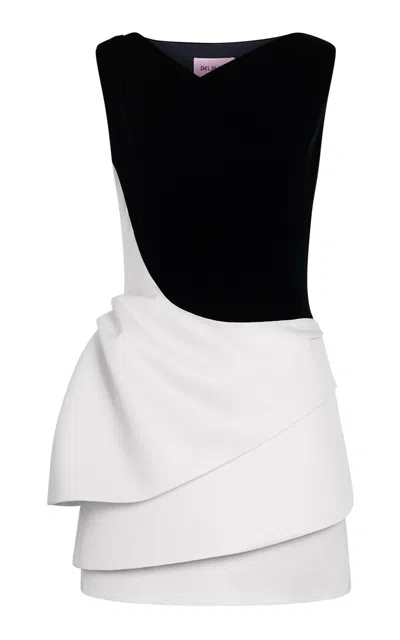 Delphine Margot Velvet And Satin Dress In Black