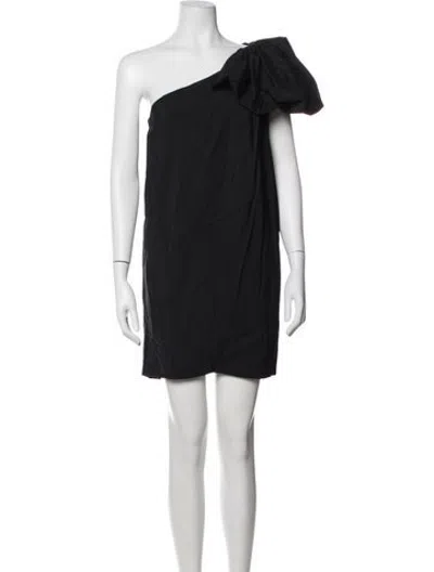 Pre-owned Delphine One-shoulder Mini Dress In Black