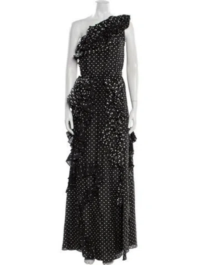 Pre-owned Delphine Silk Long Dress In Black