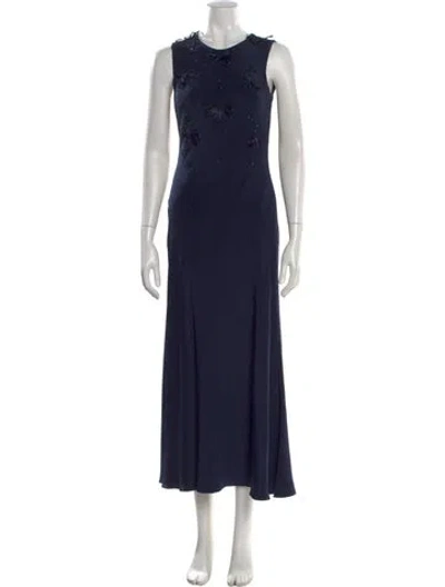 Pre-owned Delphine Silk Long Dress In Blue