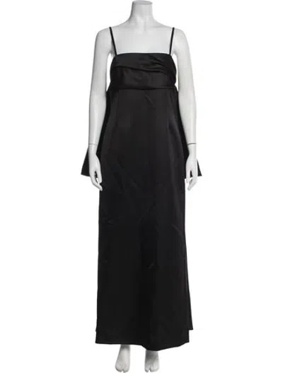 Pre-owned Delphine Square Neckline Long Dress In Black