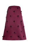 Delphine Stephanie Satin Mini Dress In Burgundy