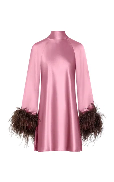 Delphine Sylvie Satin Charmeuse Dress In Pink