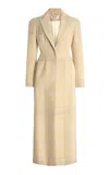 Delpozo Architectural Tartan-checked Cotton Maxi Coat In Yellow