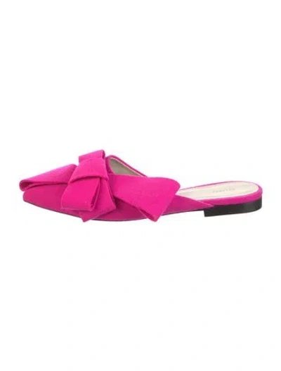 Pre-owned Delpozo Bow Accents Mules In Pink