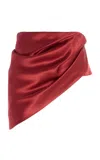 Delpozo Exclusive Draped Silk Bustier Belt In Red