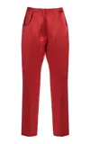 Delpozo Exclusive Fitted Silk Pants In Red