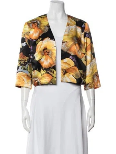 Pre-owned Delpozo Floral Print Jacket In Yellow